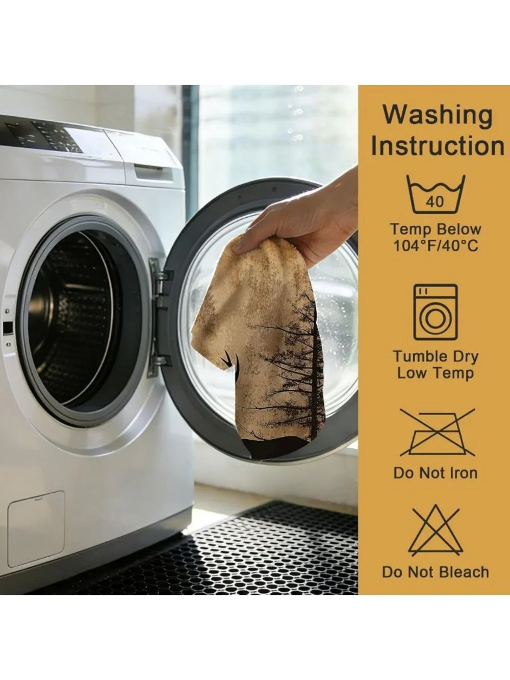 Set of 2 Soft Absorbent Forest Deer Hand Towels - Kitchen & Bathroom Decor